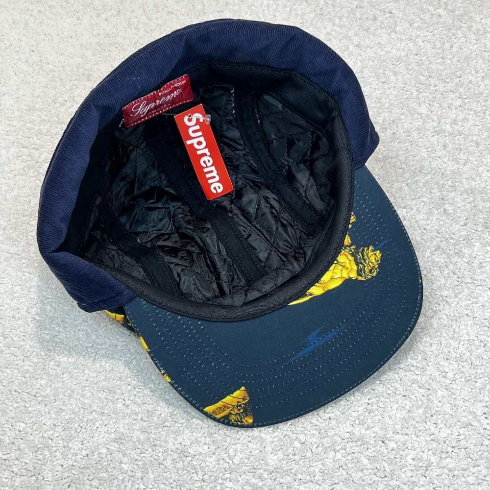 Supreme Lions Trail Hat S/M Navy Gold Earflap Camp Cap Box Logo FW13H65 NWT⁠ - Picture 7 of 9